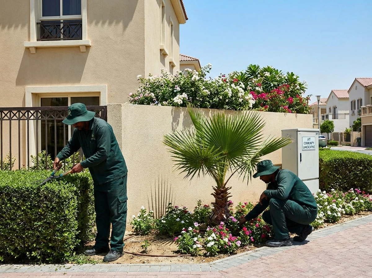 Professional garden landscaping in Al Juraina Sharjah residential outdoor space